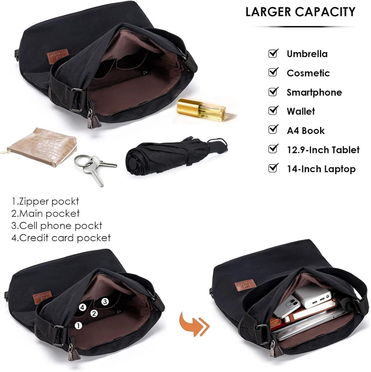Canvas Damen Rucksack Handtasche Vintage Schultertasche Anti-Diebstahl Hobo