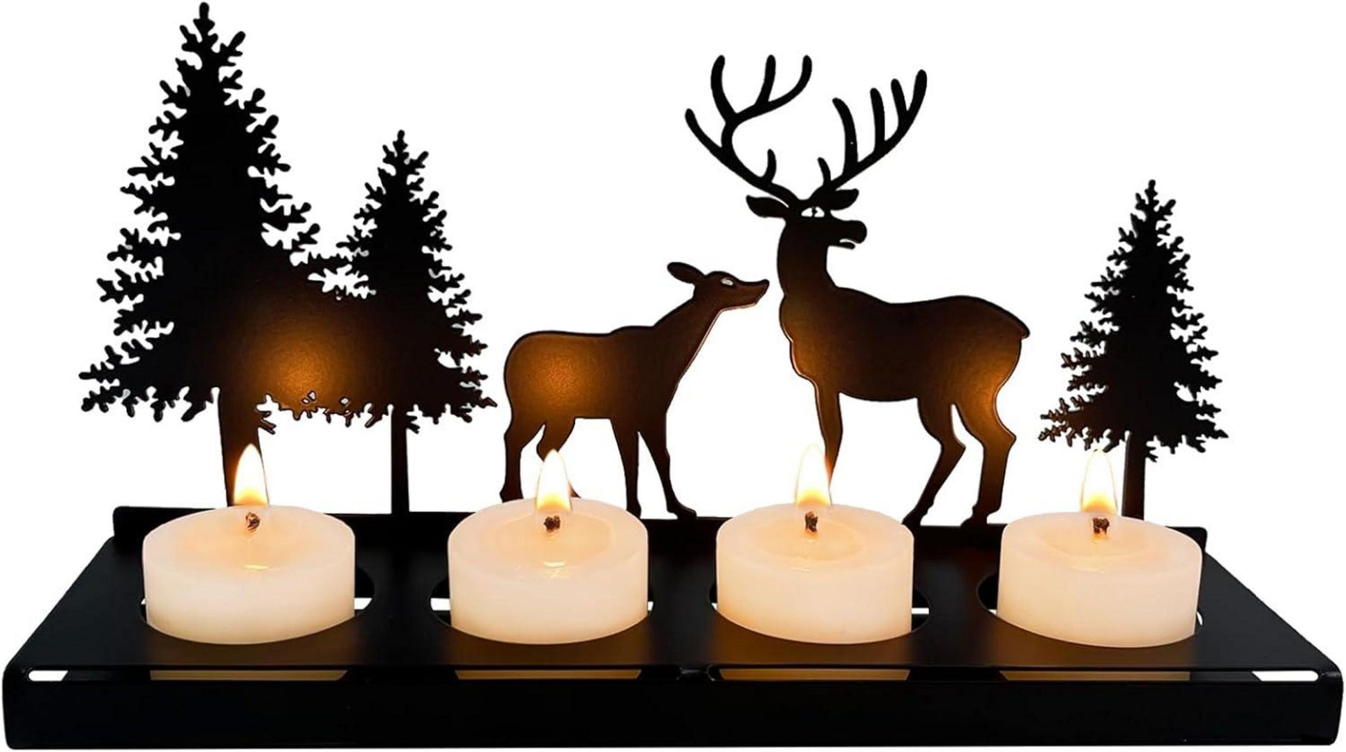 Schwarzer Metall-Kerzenhalter für Adventskranz 4cm Teelicht