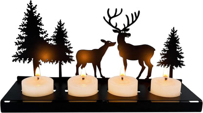 Schwarzer Metall-Kerzenhalter für Adventskranz 4cm Teelicht