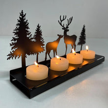 Schwarzer Kerzenhalter für Weihnachten, Metall, Vintage