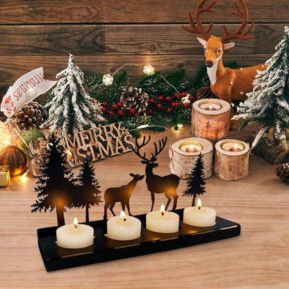 Schwarzer Metall-Kerzenhalter für Adventskranz 4cm Teelicht