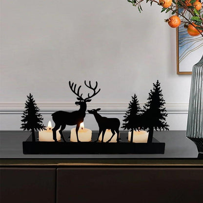 Kerzenhalter Adventskranz Schwarz Metall Modern Amerikanisch Vintage