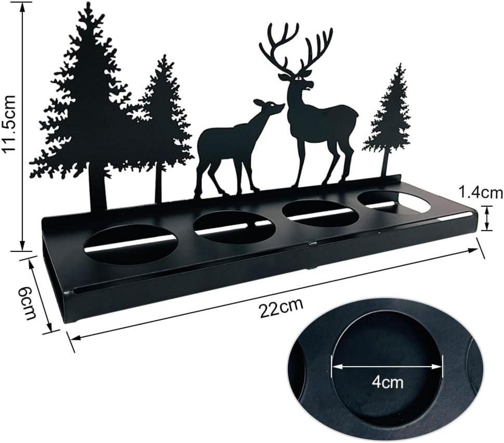 Schwarzer Adventskranz Kerzenhalter Metall Modern Amerikanisch Vintage