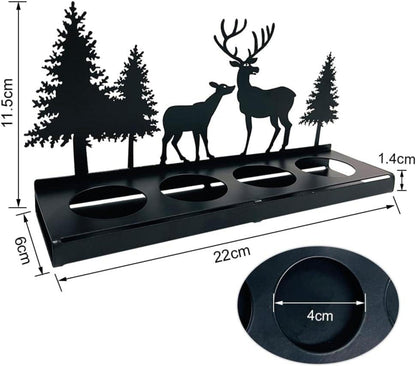 Schwarzer Adventskranz Kerzenhalter Metall Modern Amerikanisch Vintage