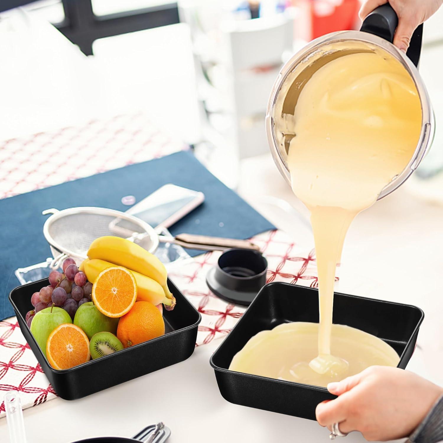TEAMFAR Auflaufform Edelstahl 2er Set Brownie Kuchen Lasagne 15cm Antihaft