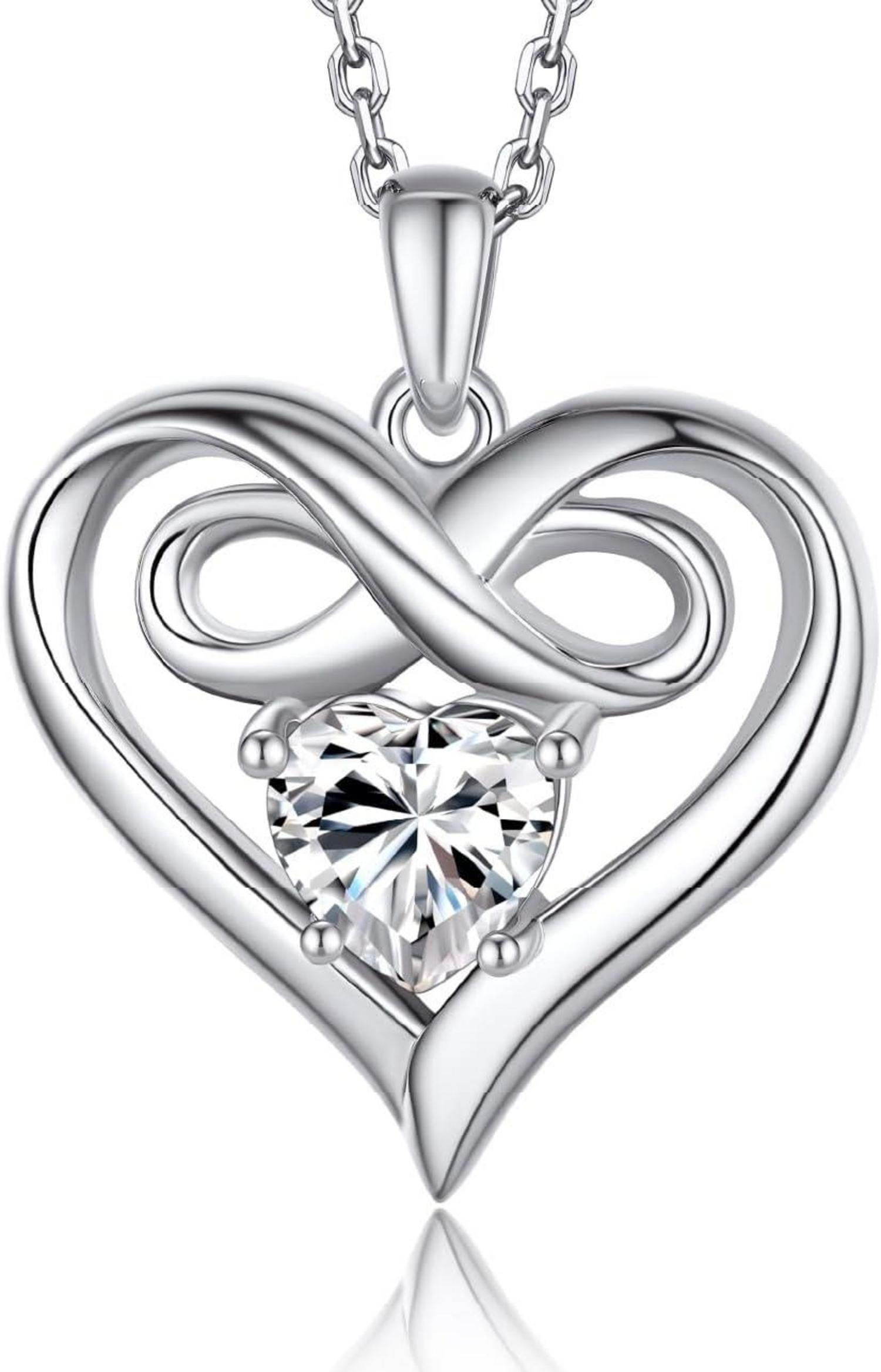 Moissanite-Herzkette Silber 925 Anhänger Rose