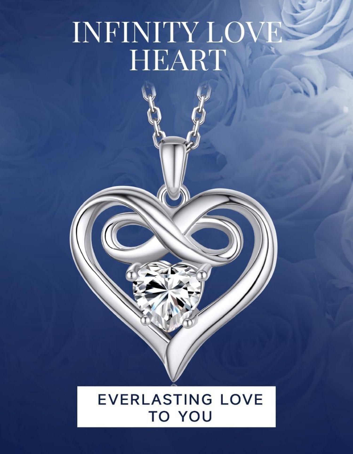 Moissanite-Herzkette Silber 925 Anhänger Rose