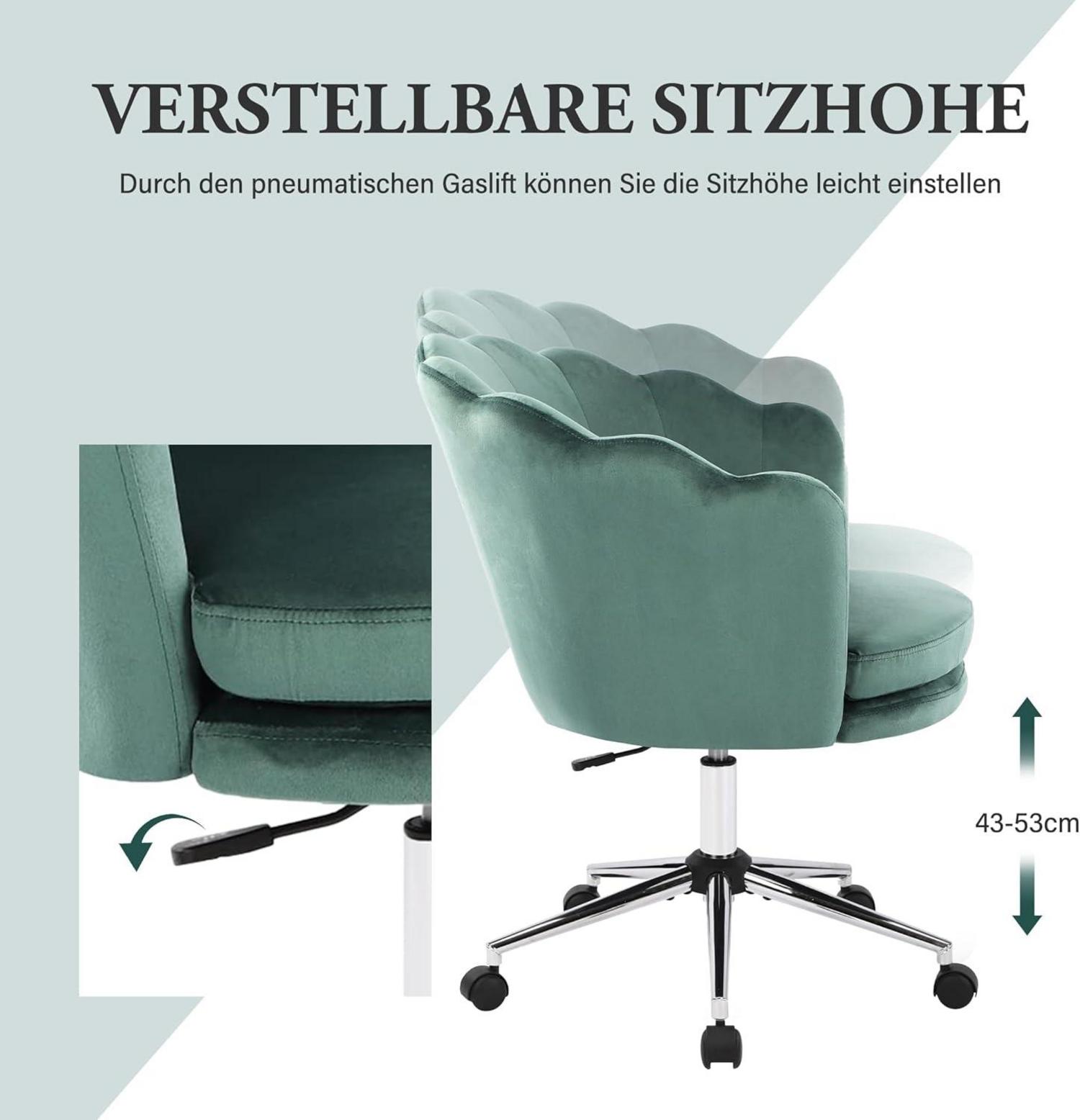 Modernes Bürosessel Samt Drehstuhl Höhenverstellbar mit