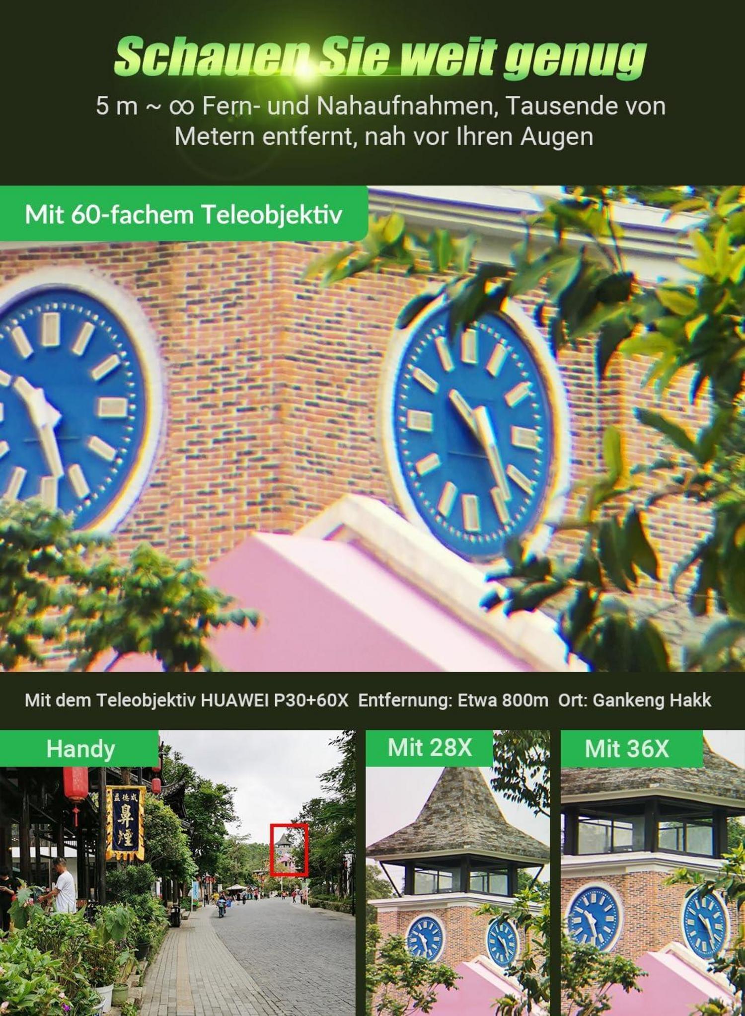 60-faches Teleobjektiv für iPhone mit Stativ und Auslöser