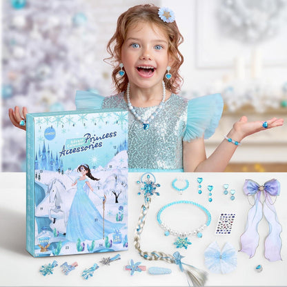 Adventskalender 2024 Schnee Thema Haarschmuck Mädchen 24