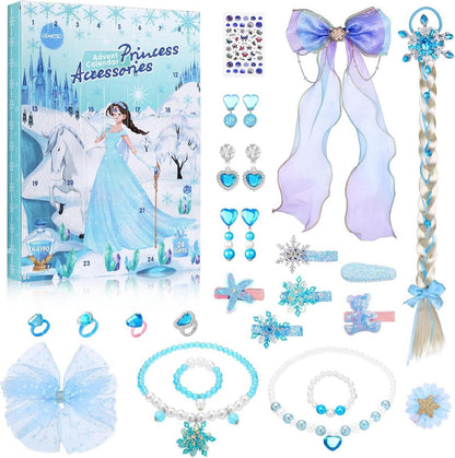 Adventskalender 2024 Schnee Thema Haarschmuck Mädchen 24
