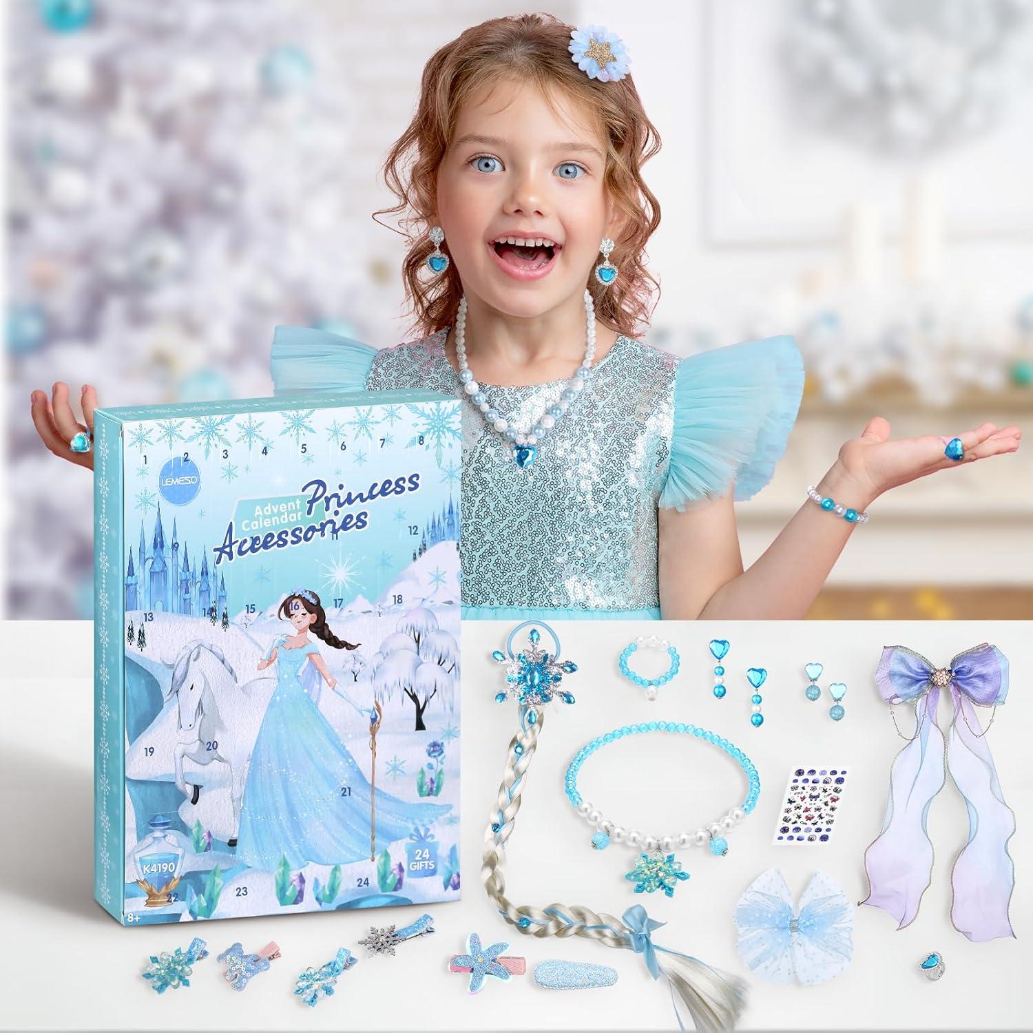 Adventskalender 2024 Mädchen Haarschmuck Armband Schmuck 24-tägiger Weihnachts-Countdown