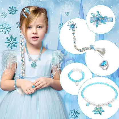 Weihnachts-Adventskalender Mädchen 2024 Haarschmuck Schmuck Eis Schneeflocke