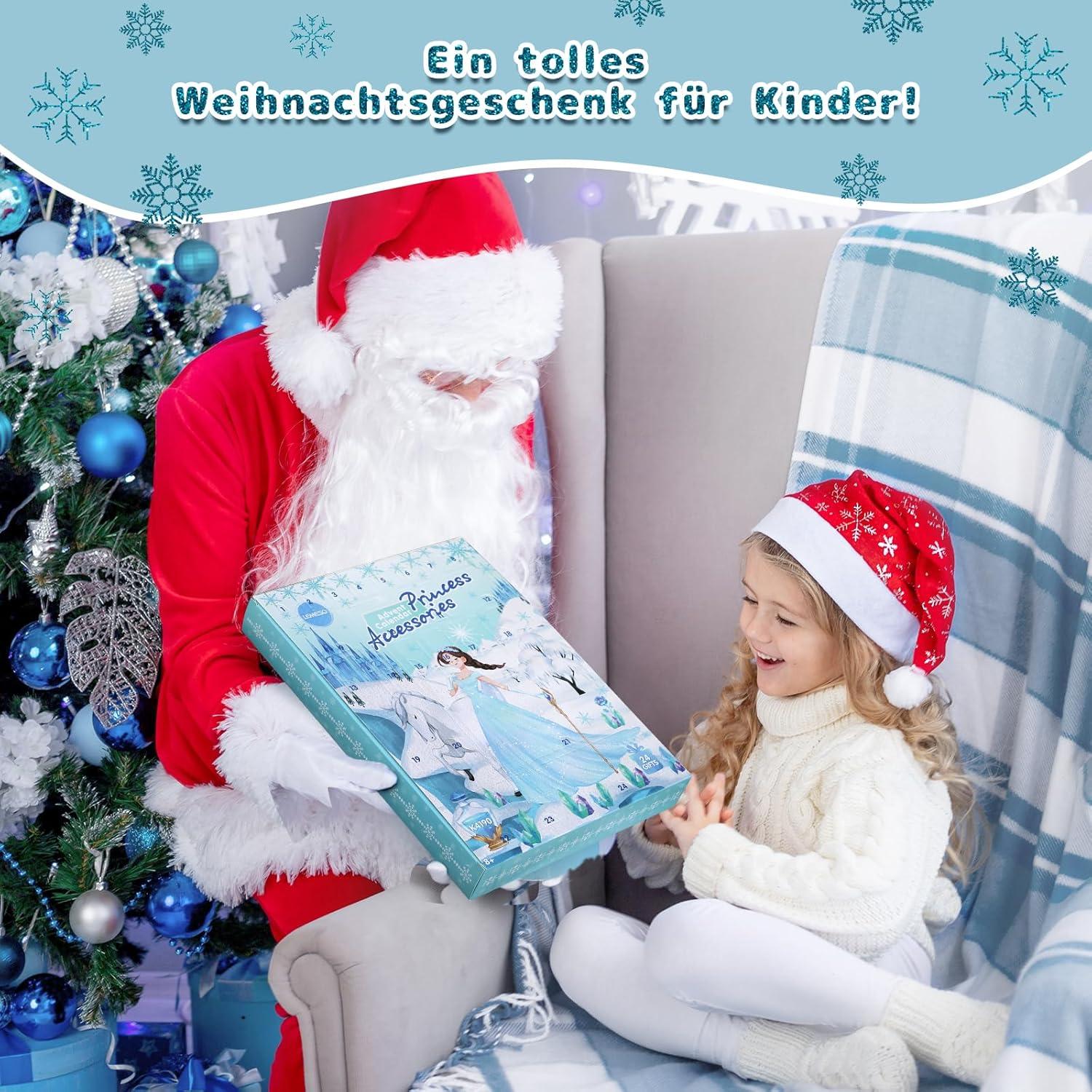 Adventskalender 2024 Mädchen Haarschmuck Armband Schmuck 24-tägiger Weihnachts-Countdown