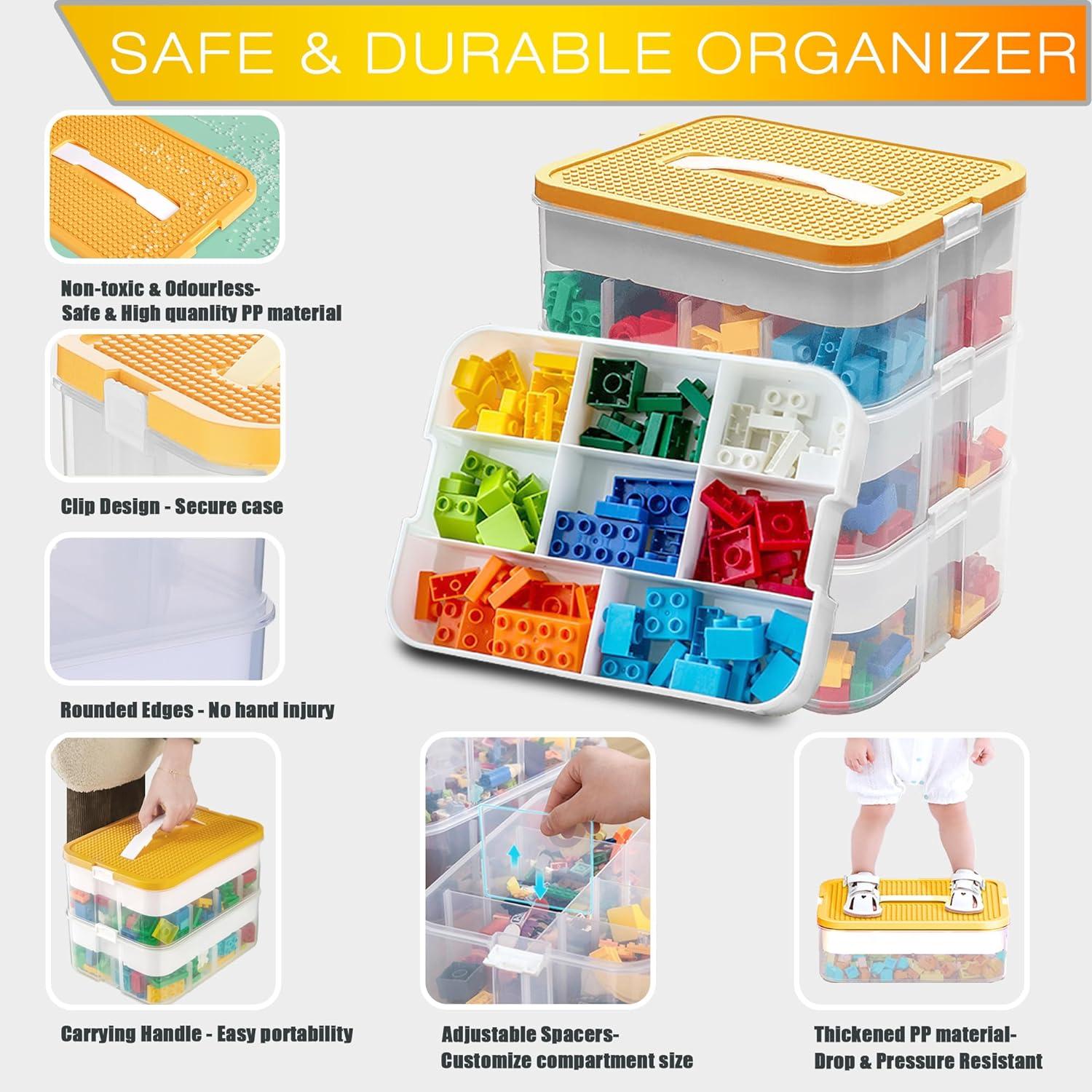Aufbewahrungsbox Lego Bausteine Box Ablagefächer Transparent Organizer