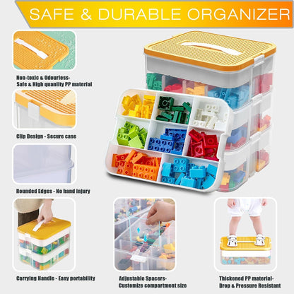 Aufbewahrungsbox Lego Bausteine Box Ablagefächer Transparent Organizer