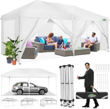 Faltpavillon 3x6 Wasserdicht Pop Up Pavillon 6 Seitenwände UV-Schutz