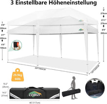 COBIZI 3x6 Faltpavillon Wasserdicht Winterfest Pop Up