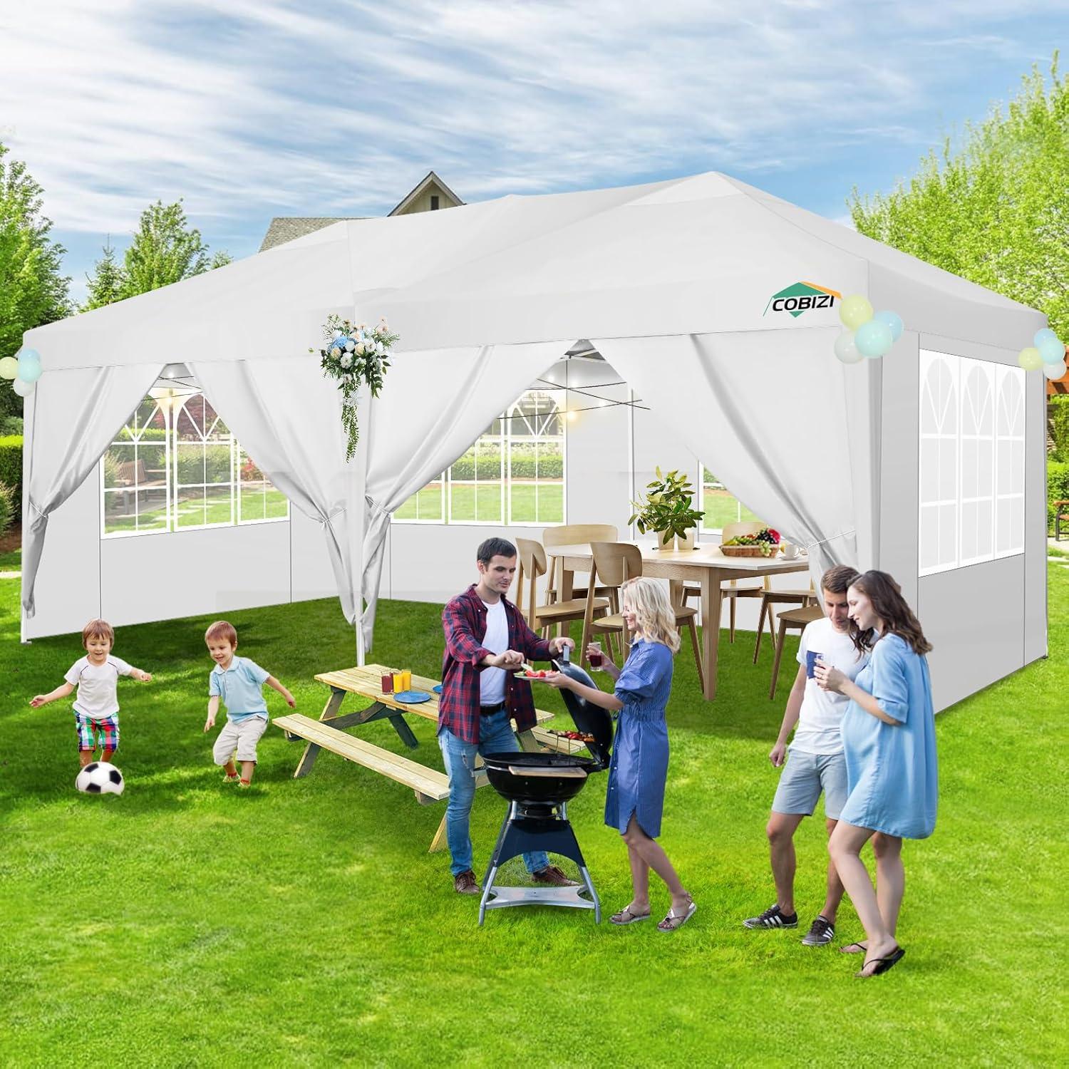 Faltpavillon 3x6 Wasserdicht & Winterfest Pop Up Zelt mit 6