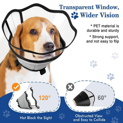 VavoPaw Halskrause Hund Leckschutz Wasserdicht PVC M Grau