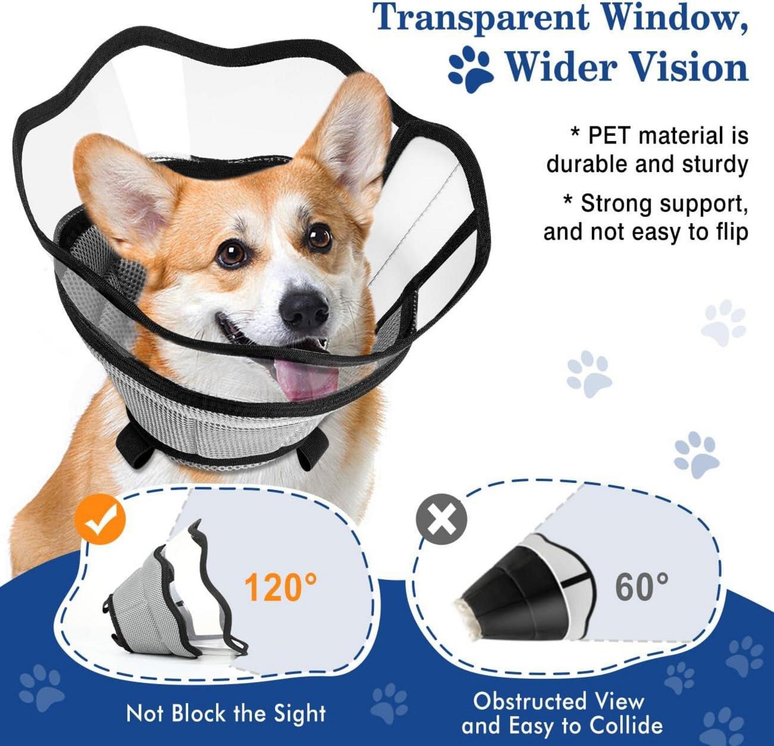 VavoPaw Hund Halskrause Leckschutz Wasserdicht PVC Grau S
