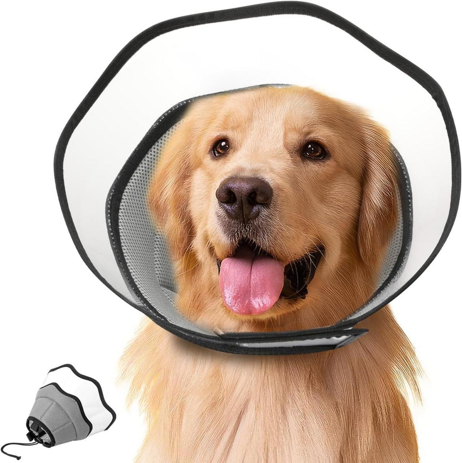 VavoPaw Halskrause Hund Leckschutz Op Genesungshalsband Grau L