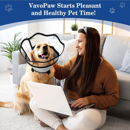 VavoPaw Halskrause Hund Leckschutz, Wasserdicht PVC, Verstellbar Elisabethanischer Grau L