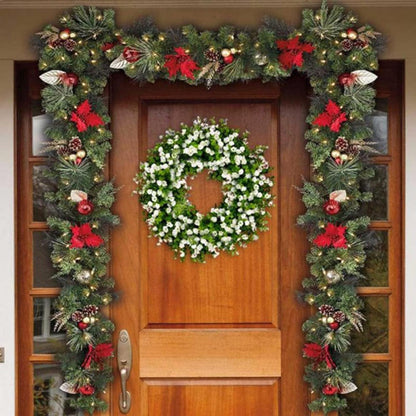 Ganzjähriger Türkranz für Haustür, Künstlicher Blumenkranz Deko 40cm