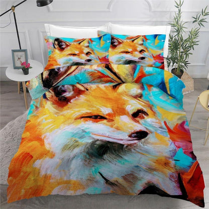 ROUSKI Bettwäsche Fuchs 220x240 cm 3tlg. Mikrofaser Bettbezug Set