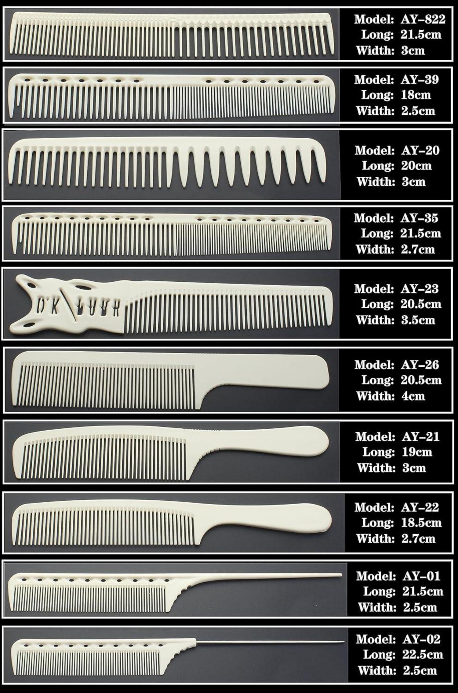 Professionelle Hitzebeständige Carbon Haarkamm Set 8-teilig