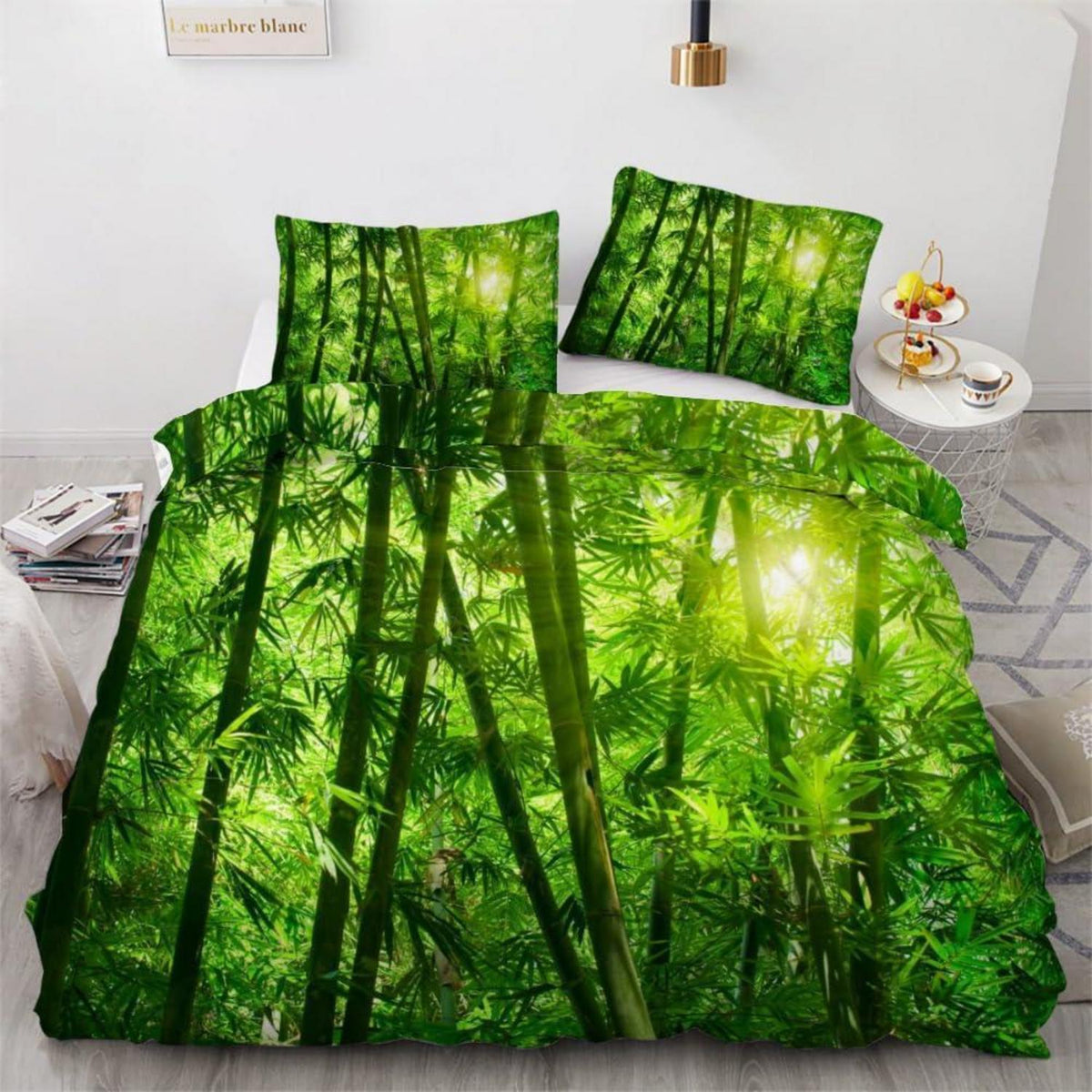 Bettwäsche-Set Bambus 200x200 cm, 3-teilig, Grüner Wald 3D