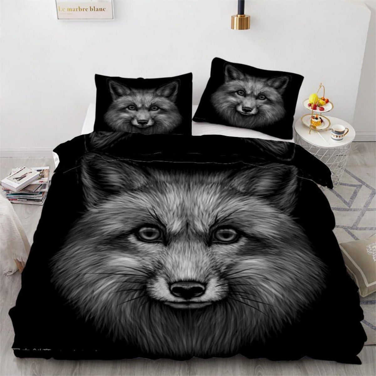 Fuchs 3tlg. Bettwäsche-Set 220x240 cm Mikrofaser 3D Motiv