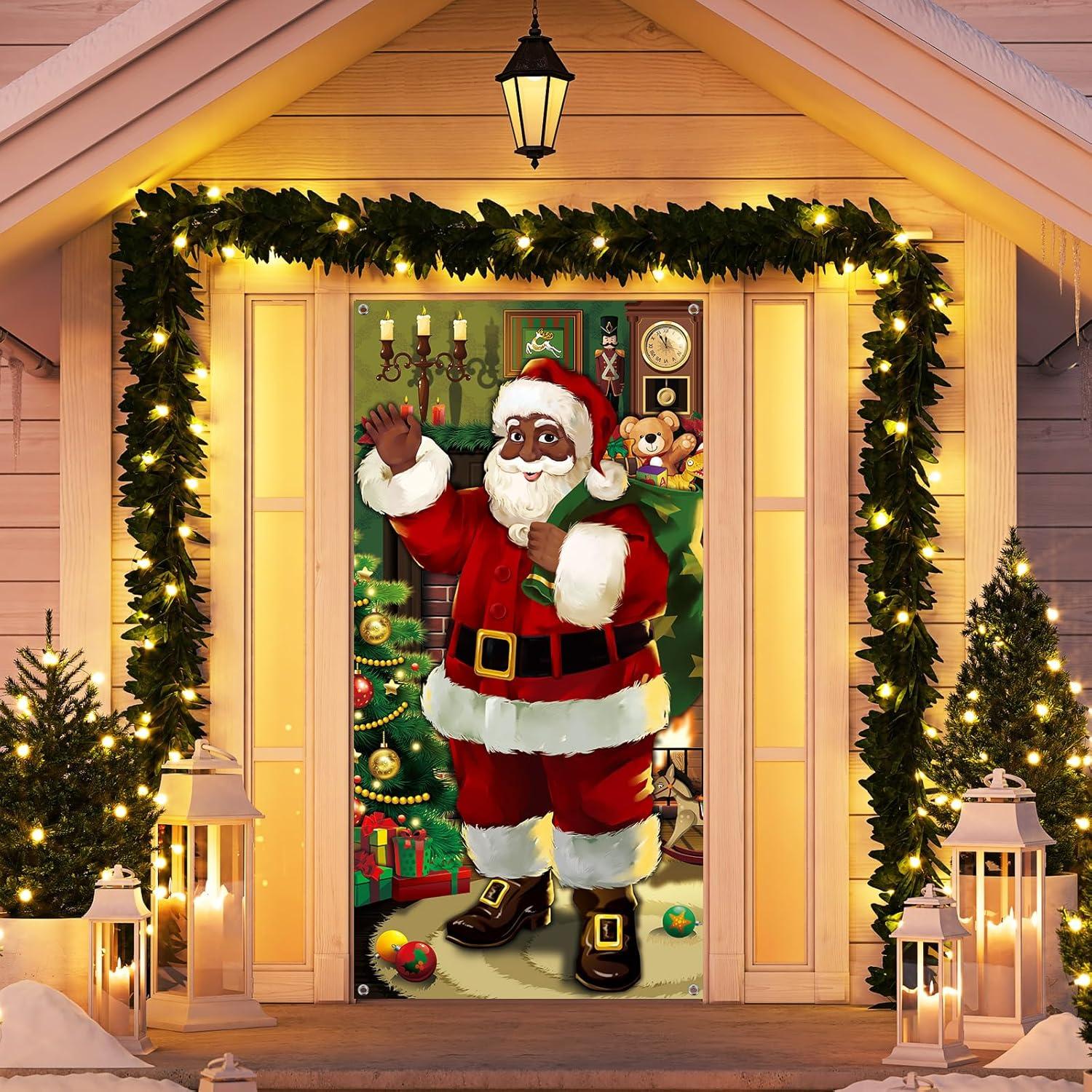 Weihnachtsmann Tür Abdeckung Banner 71x35 Zoll für Weihnachten Feier