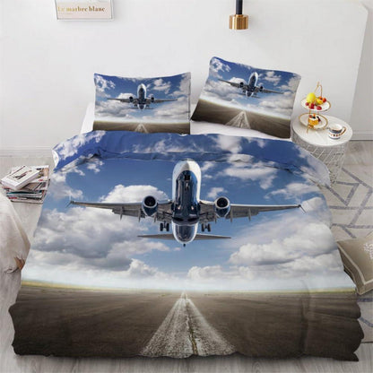 Flugzeug Bettwäsche Set 155x220 cm - 3-teilig Mikrofaser