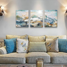 Abstrakte Leinwandbilder Wanddekoration Gold/Blau/Grün