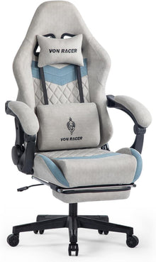 Ergonomischer Gaming Stuhl mit Fußstütze und Armlehne