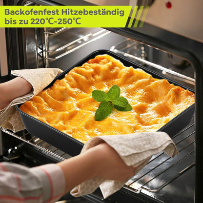 Edelstahl Quadratische Auflaufform Backblech Backform Set 15 20 25cm