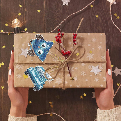 5D Diamond Painting Weihnachtsanhänger Schlüsselanhänger DIY Kit 16 Stück Kinder