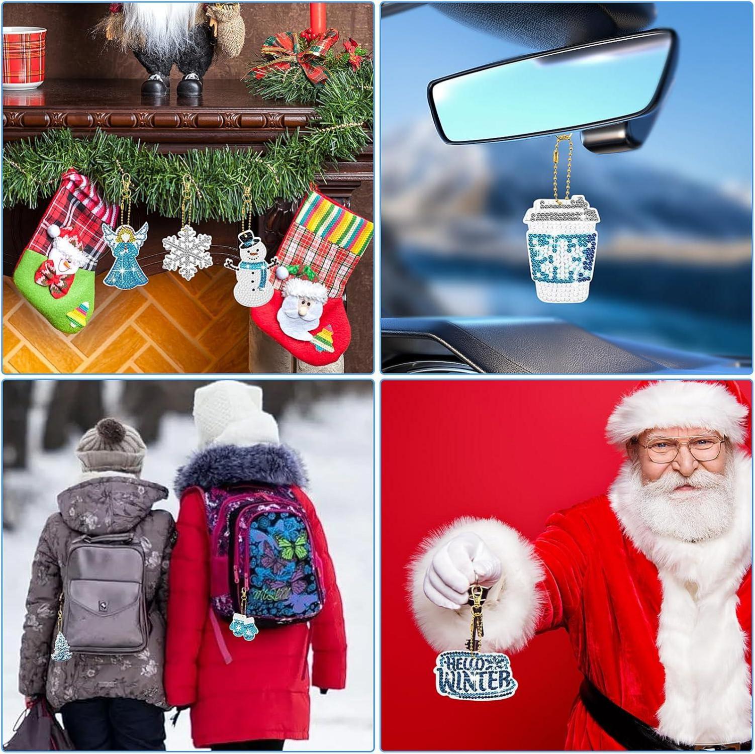 Diamond Painting Weihnachten Anhänger 16 Stück 5D Diamant