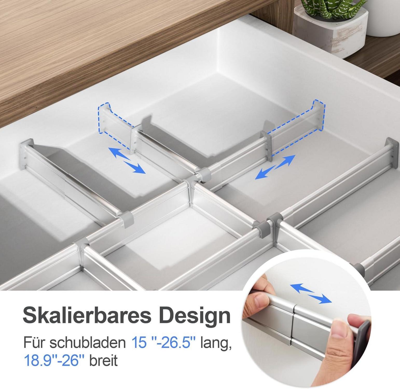 Schubladentrenner Organizer Aluminiumlegierung Ordnungssystem