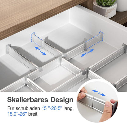 Schubladentrenner Organizer Aluminiumlegierung Ordnungssystem