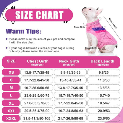 Hundemantel Winterjacke Warme Baumwolle Klettverschluss Pink XXXL