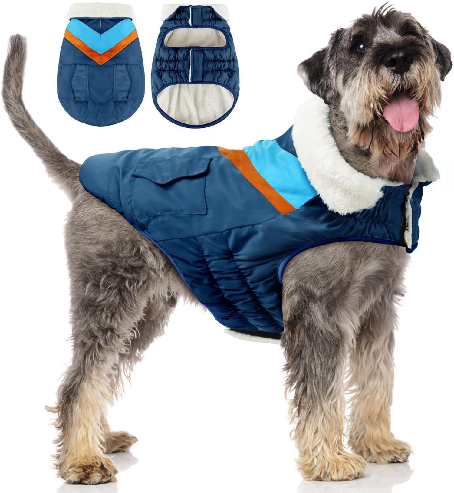 Hundemantel Winterjacke Große Hunde reflektierende Streifen