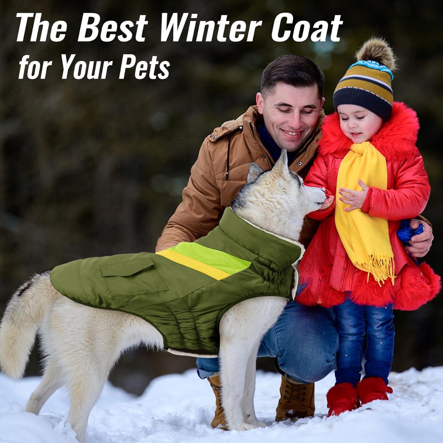 Hundemantel Winter Warmer Hoher Kragen Hundekleidung Gestreift Klettverschluss