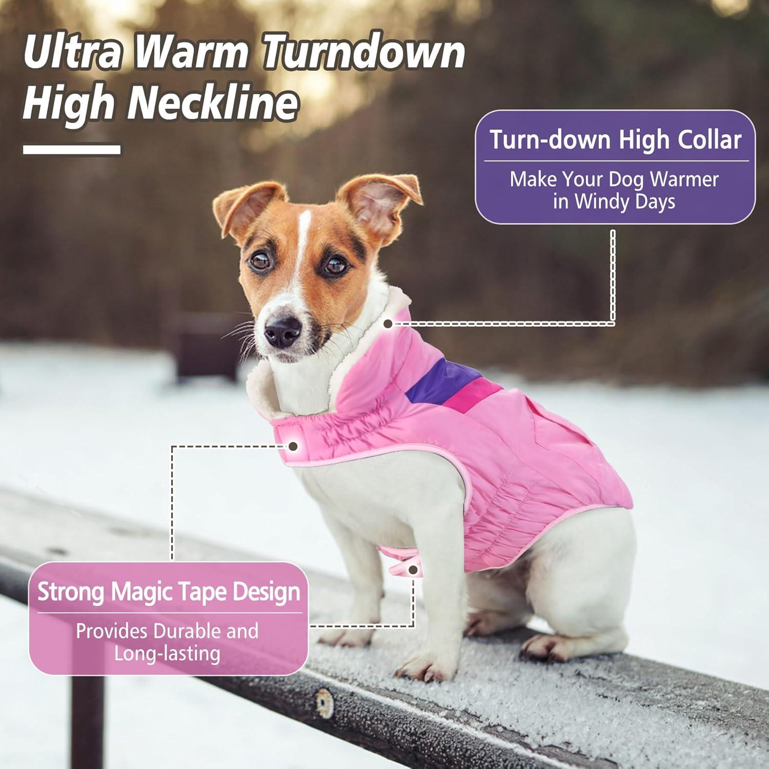 Hundemantel Winter Warm Hoher Kragen Klettverschluss 7 Größen