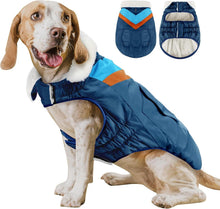Hunde Wintermantel Warme Hundemantel Klettverschluss Marineblau