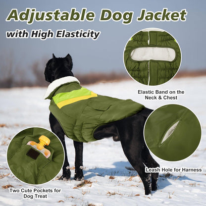 Hundemantel Hundejacke Winter Warm Klettverschluss XL Armygrün