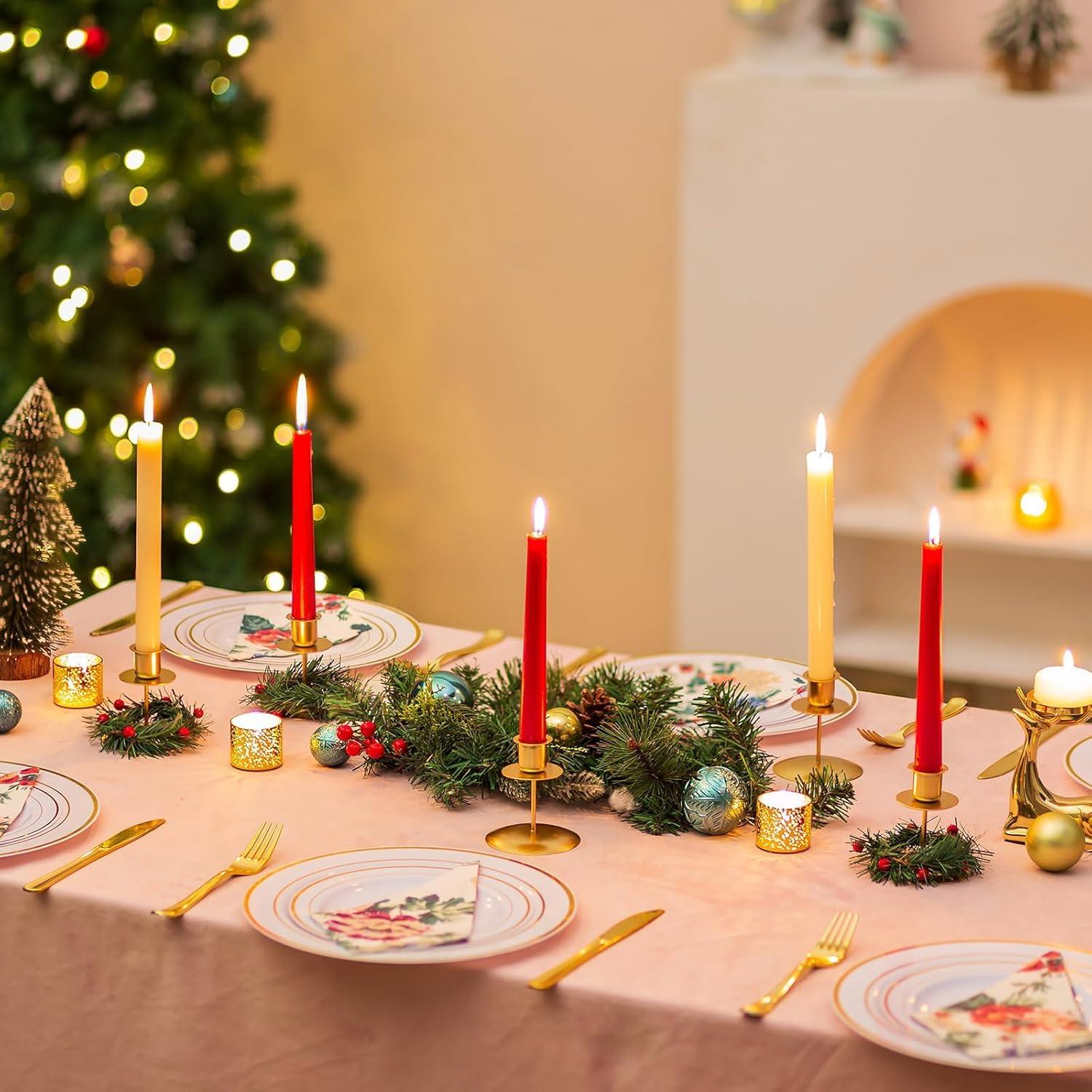 Kerzenständer Gold für Hochzeit und Weihnachtsdekoration 6 Stück 9cm