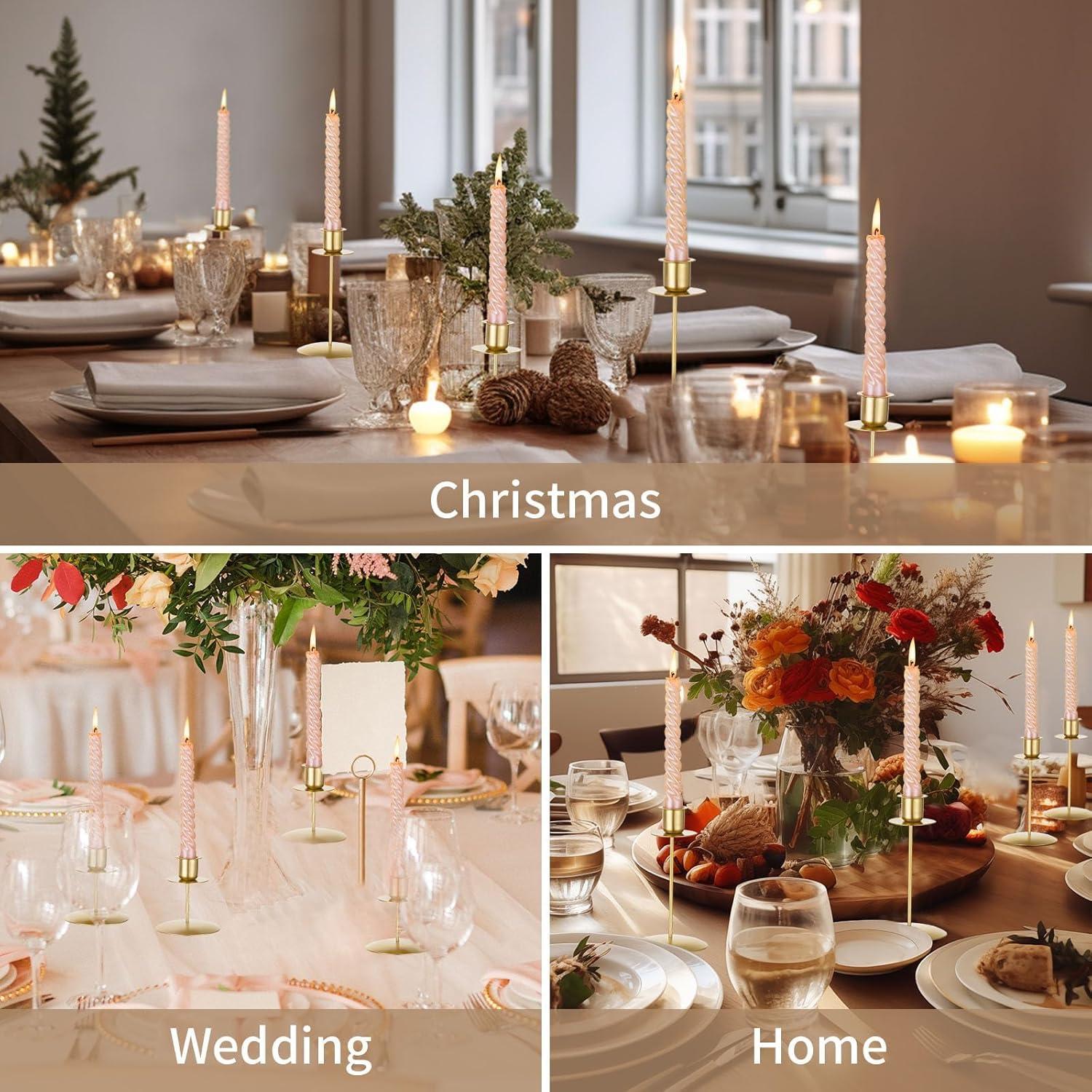 Kerzenständer Stabkerzen Gold Hochzeit Weihnachtsdekoration 6 Stück 9cm