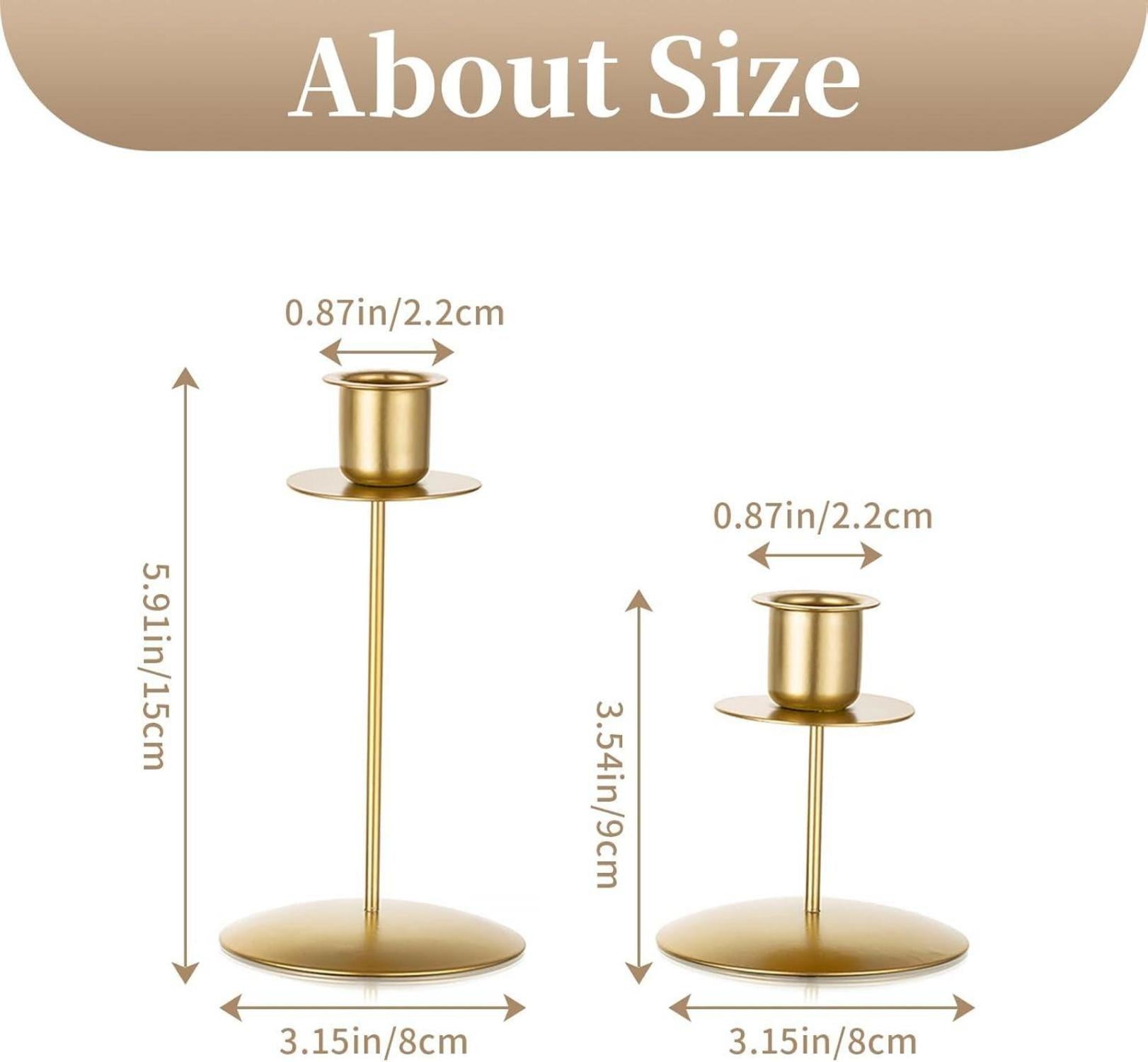 Goldene Kerzenständer für Hochzeit Weihnachten - 6 Stück 9cm